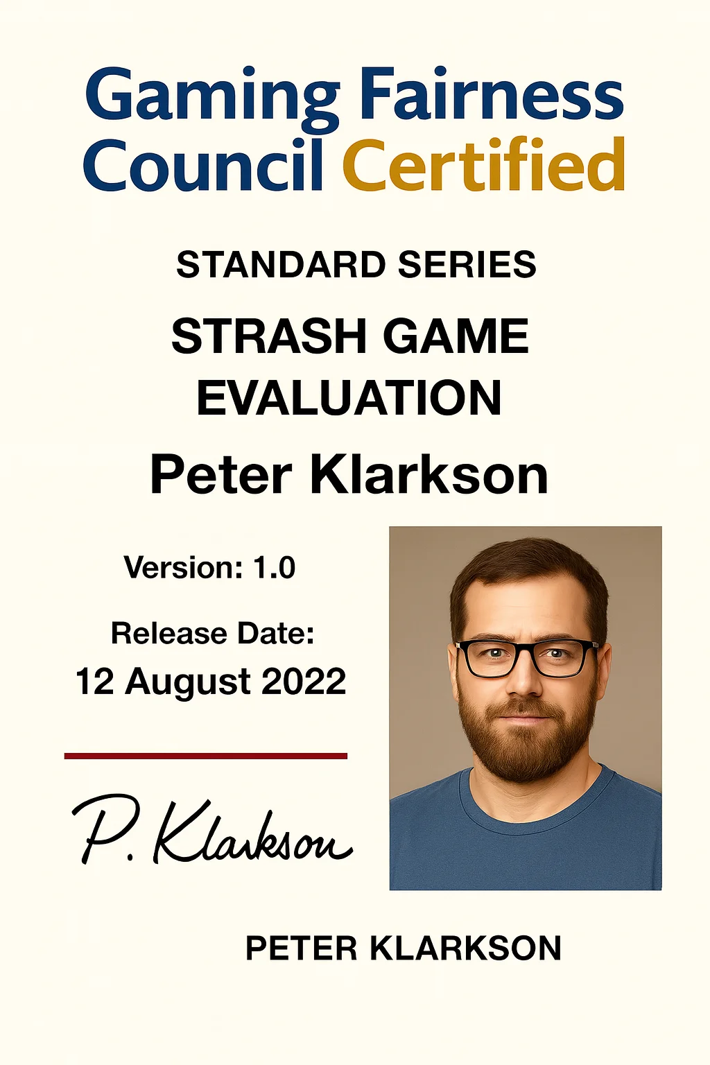 Peter Clarkson Certificate 2